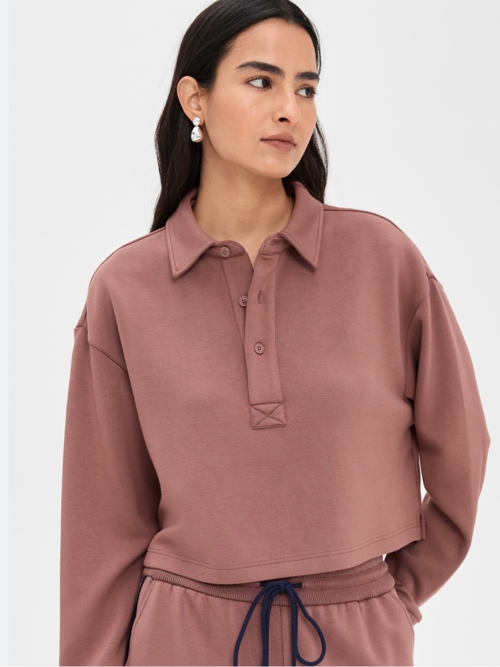 LE BOP Women's Hayley Cropped Polo Nutmeg